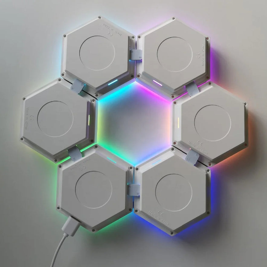 Splicing Modular Geometry Night Light Hexagonal Led Lamps Wall Panels for Autism, Calming and Sensory Aid Room Decor
