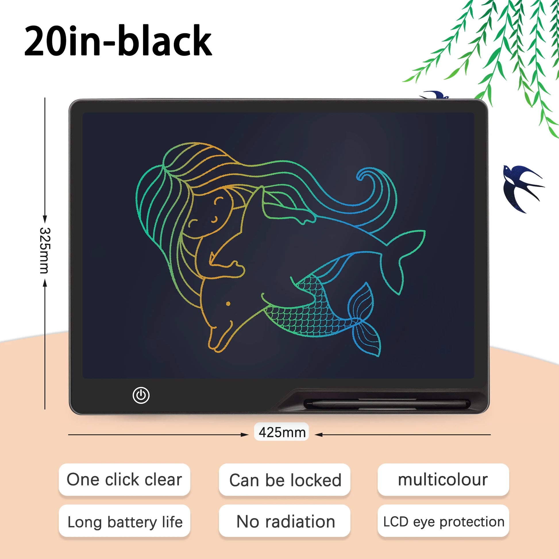 16" / 20" Lcd Writing Tablet / Drawing Tablet / Drawing Board Smart Erasable Graphics Tablet Drawing Writing Pad Children Toys