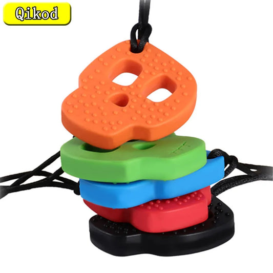 Silicone Skull Teething Necklace for Babies - Sensory Chewy Toy for Autism and ADHD