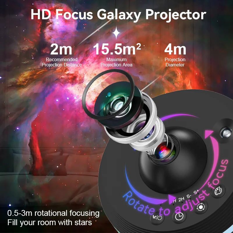 12 in 1 Galaxy Star Projector with Meteor Ultra Clear Night Light Lamp Rotary Space Ball Planetarium Projector Lights for Kids G
