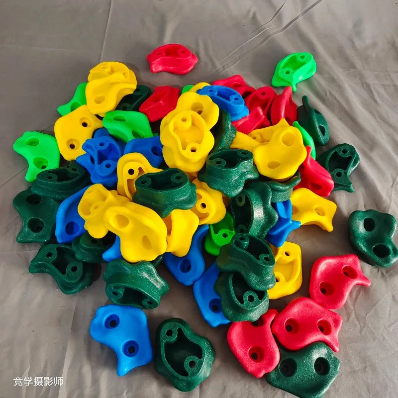 10-Piece Kids Rock Climbing Wall Hold Set - Indoor/Outdoor Playground Stones for DIY Fun