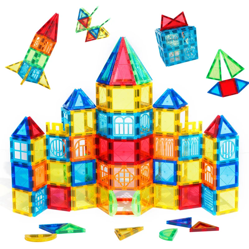 Magnetic Building Blocks for Children Magnetic Tiles Educational Toy for 3 4 5 6 7 8 Years Boys Girls Christmas Birthday Gifts