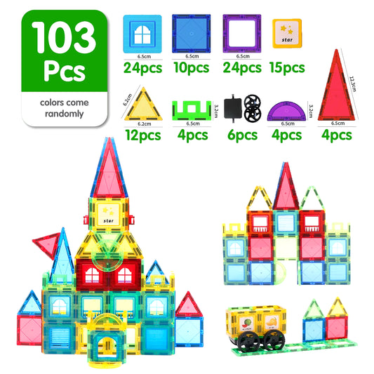 Hot Selling Magnetic Tiles Building Blocks Children Magnet Construction Set Montessori Educational Games Toys for Kids