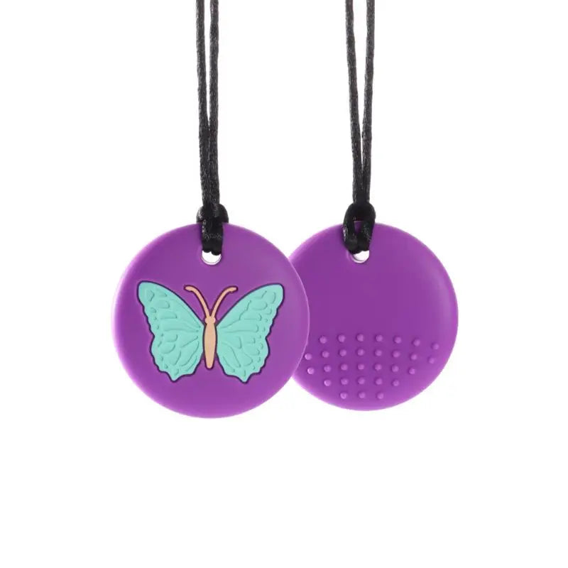 Sensory Chew Necklace for Children - Autism & ADHD Teething Silicone Pendant - BPA Free Chew Toy