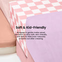 PlayNest Soft Foam Climbing Blocks – Violet, featuring soft foam shapes in solid purple, peach, and pink-and-white checkered patterns with a durable fabric finish.