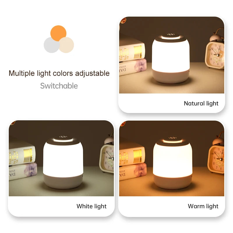 Bedside LED Night Light Touch Sensor Rechargeable Night Lamp Dimmable Reading Desktop Lamps for Kids Baby Bedroom Lighting Decor