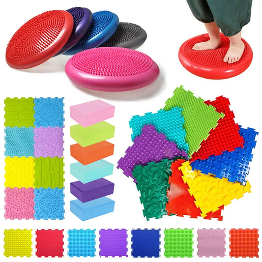 Montessori Educational Sensory Toys Sensory Integration Training Balance Stone Set Children Game Parish Sports Activities Games
