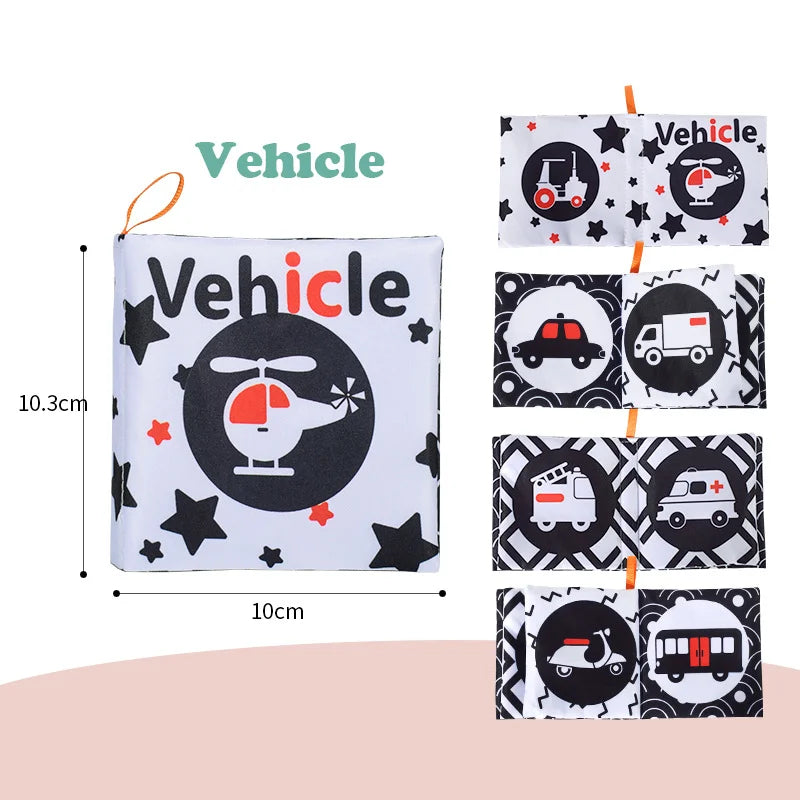 Soft Baby Fabric Book Interactive Sensory Activity Cloth Book for Babies First Educational Montessori Early Learning Game