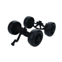 Pairs of black plastic wheels with axles and handles, ideal as the Biggo Blocks - 1 Wheel Car Kit (No Blocks Included) or a STEM jumbo blocks add-on, shown isolated on a white background.