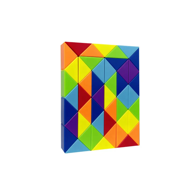 Rainbow Transformable Fidget Snake Cube - Engaging Brain Teaser for Kids with 24/48 Segments