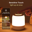 Bedside LED Night Light Touch Sensor Rechargeable Night Lamp Dimmable Reading Desktop Lamps for Kids Baby Bedroom Lighting Decor