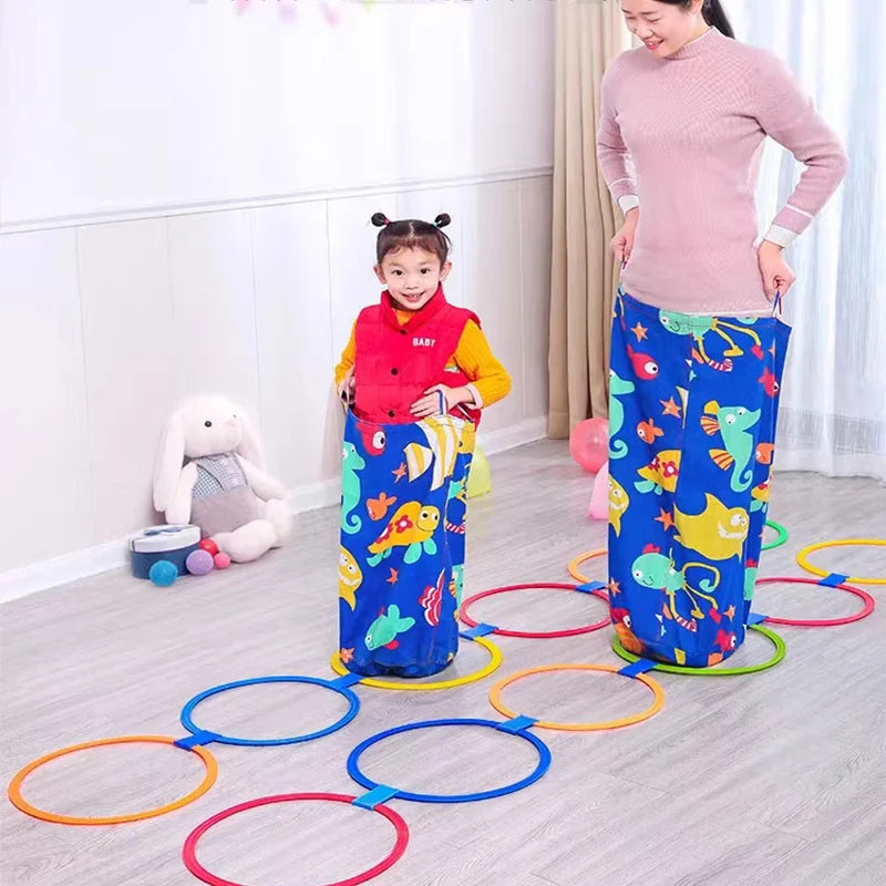 Children Jump Grid Outdoor Game Parent-Child Interactive Toys Kindergarten Early Education Teaching Aids Sensory Training Circle