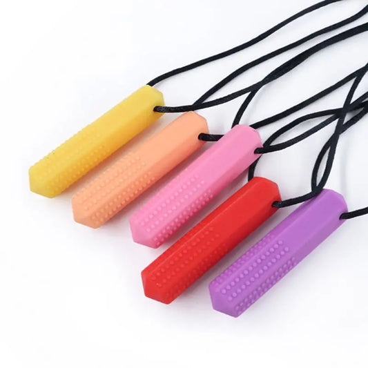 Silicone Baby Teether Necklace - Sensory Chewy Pendant for Teething Relief and Special Needs Support