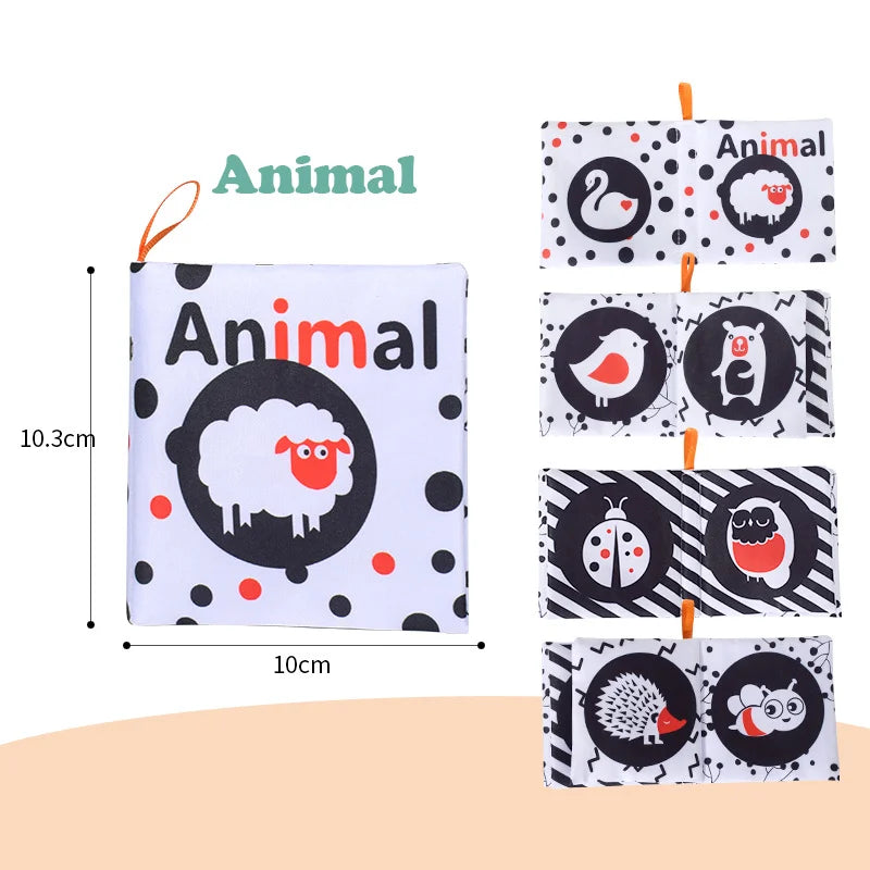Soft Baby Fabric Book Interactive Sensory Activity Cloth Book for Babies First Educational Montessori Early Learning Game