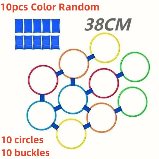 Children Jump Grid Outdoor Game Parent-Child Interactive Toys Kindergarten Early Education Teaching Aids Sensory Training Circle