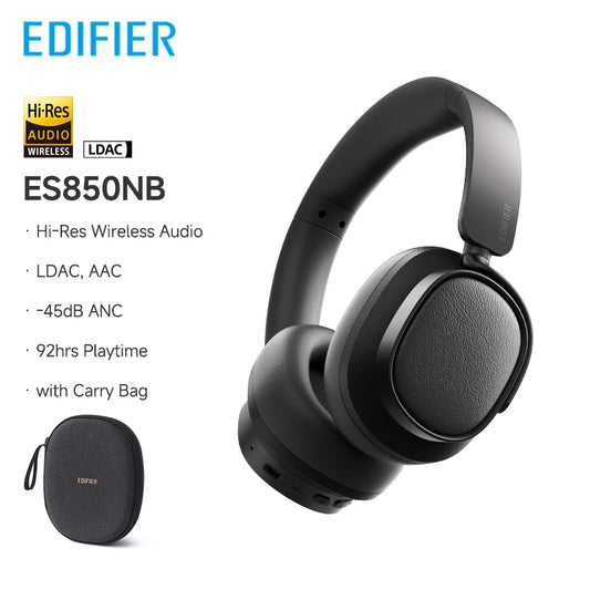 ES850NB Wireless Headphone Noise Cancelling Bluetooth Earphones Hi-Res Wireless Over-Ear Headphones with Carry Bag