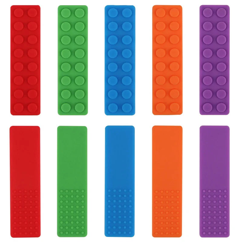 Baby Safe Silicone Brick Teether - Sensory Chew Toys for Teething Relief