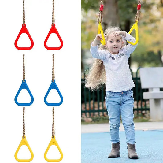 Swing Gymnastic Rings Hanging Children Playground Outdoor Backyard Garden Obstacle Course Sensory Integration Training Toys