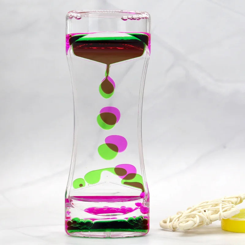 Liquid Motion Bubbler Timer Pack of Colorful Hourglass Liquid Bubbler Fidget Sensory Anxiety Autism Children Activity Calm Relax