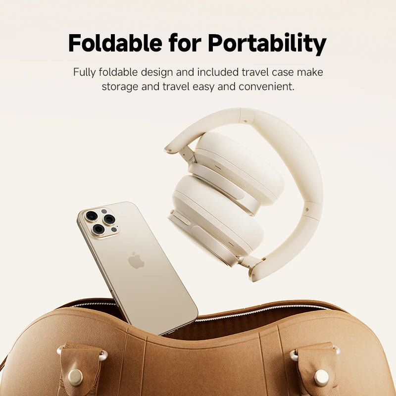 ES850NB Wireless Headphone Noise Cancelling Bluetooth Earphones Hi-Res Wireless Over-Ear Headphones with Carry Bag