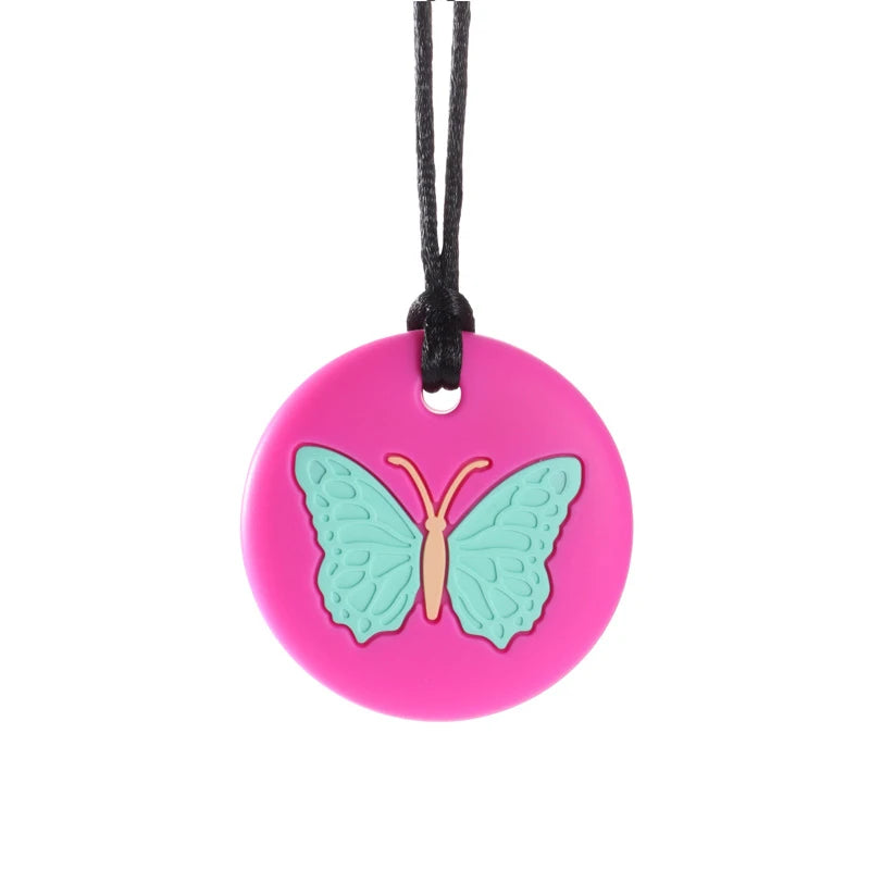 Sensory Chew Necklace for Children - Autism & ADHD Teething Silicone Pendant - BPA Free Chew Toy