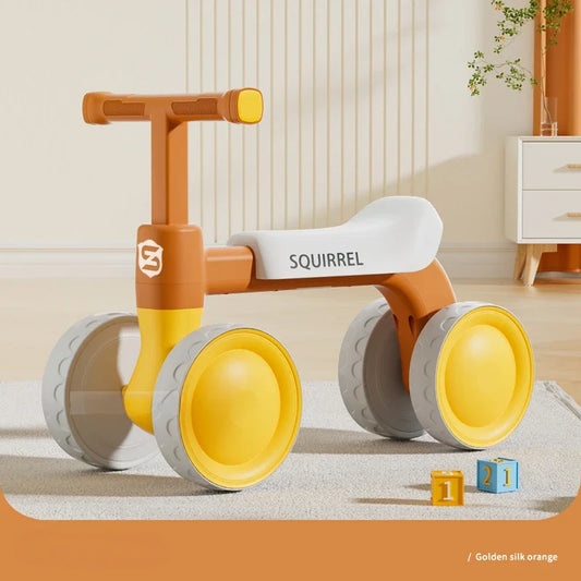 Baby Four-Wheel Walker Balance Bike Toddler Outdoor Scooter Infant Ride on Toy No Pedal Birthday Gifts for Babies Aged 1 to 3