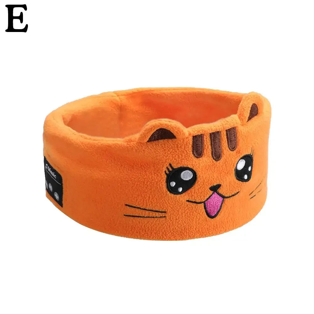 Adorable Bluetooth 5.0 Animal-Themed Sleep Mask Headphones for Kids with Wireless Earbuds