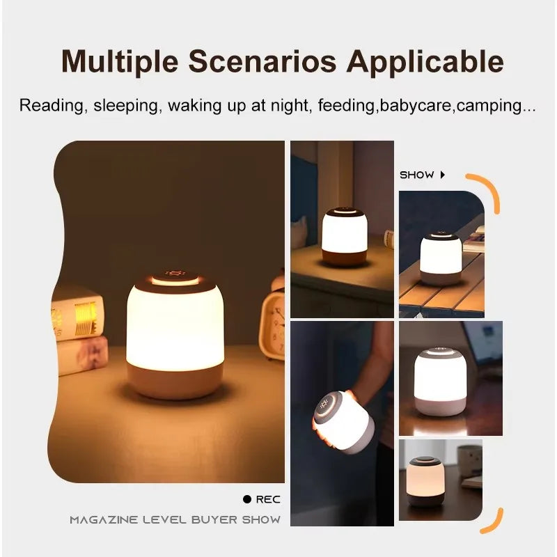 Bedside LED Night Light Touch Sensor Rechargeable Night Lamp Dimmable Reading Desktop Lamps for Kids Baby Bedroom Lighting Decor