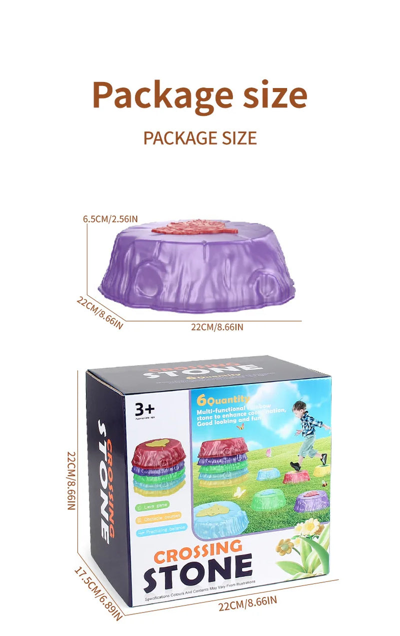 Luminous Stepping Stones Balance Training Sensory Toys Kids Outdoor Tactile Balance Training Rainbow Bridge Stone Sport Toys