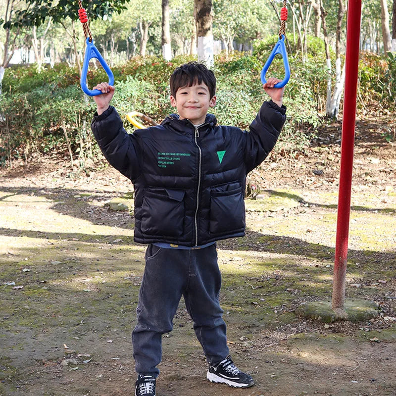 Kids Hanging Gymnastic Rings Indoor Outdoor Playground Swing Garden Backyard Obstacle Course Sensory Integration Training Toys