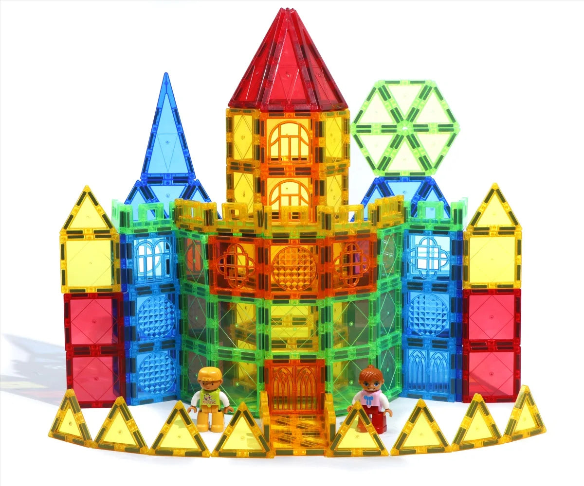 Colorful Magnetic Building Blocks with Windown Set Construction Game Children Montessori Sensory Magnets Toys for Kids