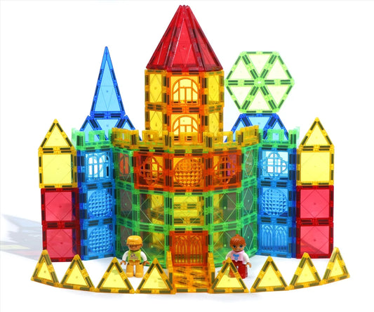 Colorful Magnetic Building Blocks with Windown Set Construction Game Children Montessori Sensory Magnets Toys for Kids