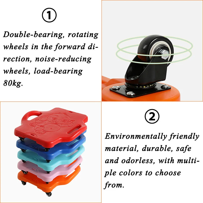 Montessori Sensory Integration Children Toys Mute Four-Wheeled Scooter Balance Training Outdoor Sports Teaching Aid Sensory Toys