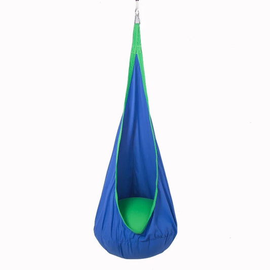 100% Cotton Canvas Kids Pod Swing Seat Sensory Hammock Child Joy Chair for Indoor and Outdoor Use with Hanging Kit and Strap