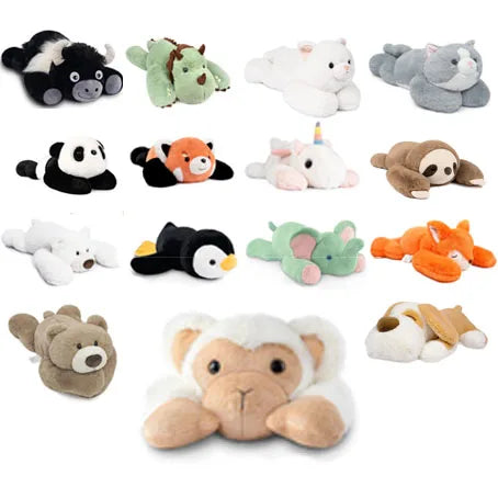 The Niuniu Daddy 20 Weighted Stuffed Animals are large plush toy pillows with soft fur and outstretched limbs—featuring animals like buffalo, dinosaur, cat, panda, red panda, unicorn & bear—perfect for cozy comfort or as gifts.