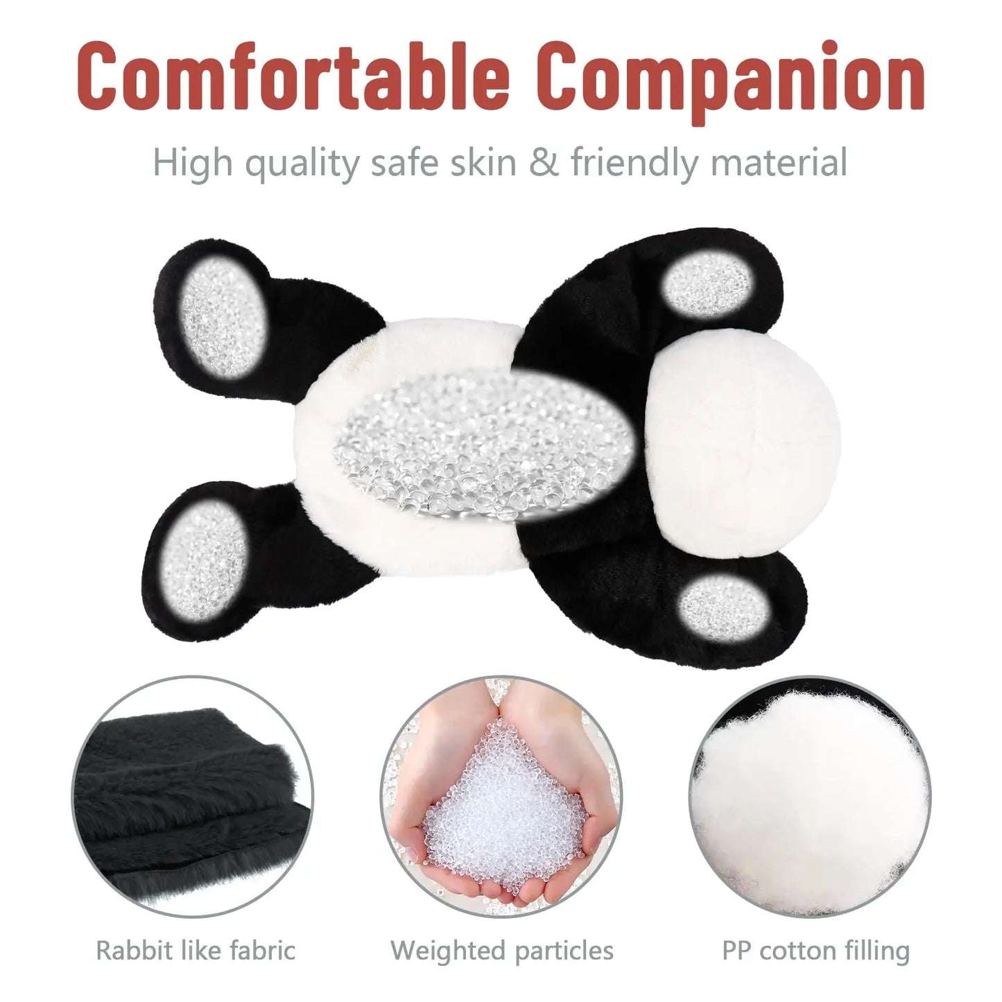 Top view of the Niuniu Daddy 20 Weighted Stuffed Animal—features soft rabbit-like fur, PP cotton filling, and weighted particles. Comfortable companion, safe skin-friendly material—perfect as plush toy pillow or gift for all ages.