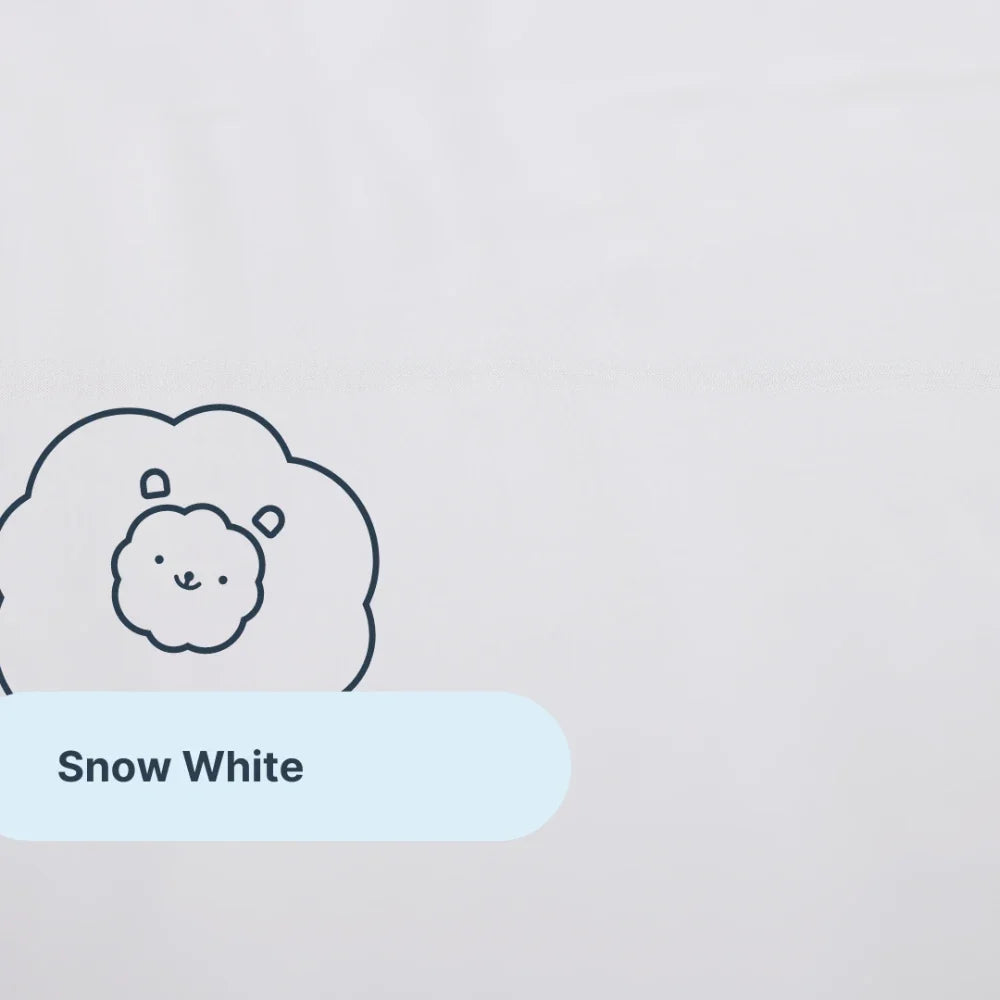 A simple drawing of a fluffy, smiling animal, possibly a sheep, with the label Forever Chill on a light blue background in the lower left corner. The illustration evokes the softness and comfort of organic bamboo viscose, reminiscent of the gentle ease found in Forever Chill Bamboo Sheets.