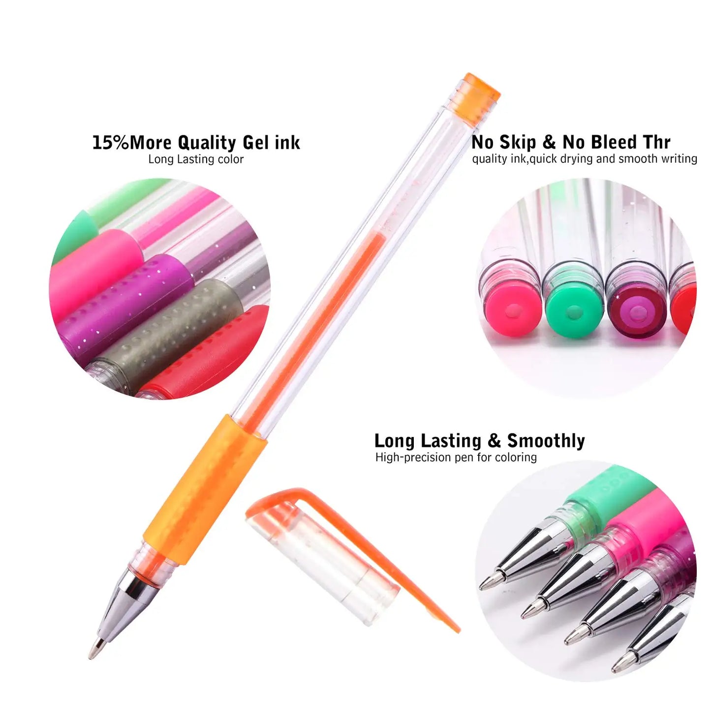 Pack Gel pens Set 120 Colored Gel Pen with 120 Refills Fine Tip Glitter Gel pens with Canvas Bag Kids Adults Coloring Books