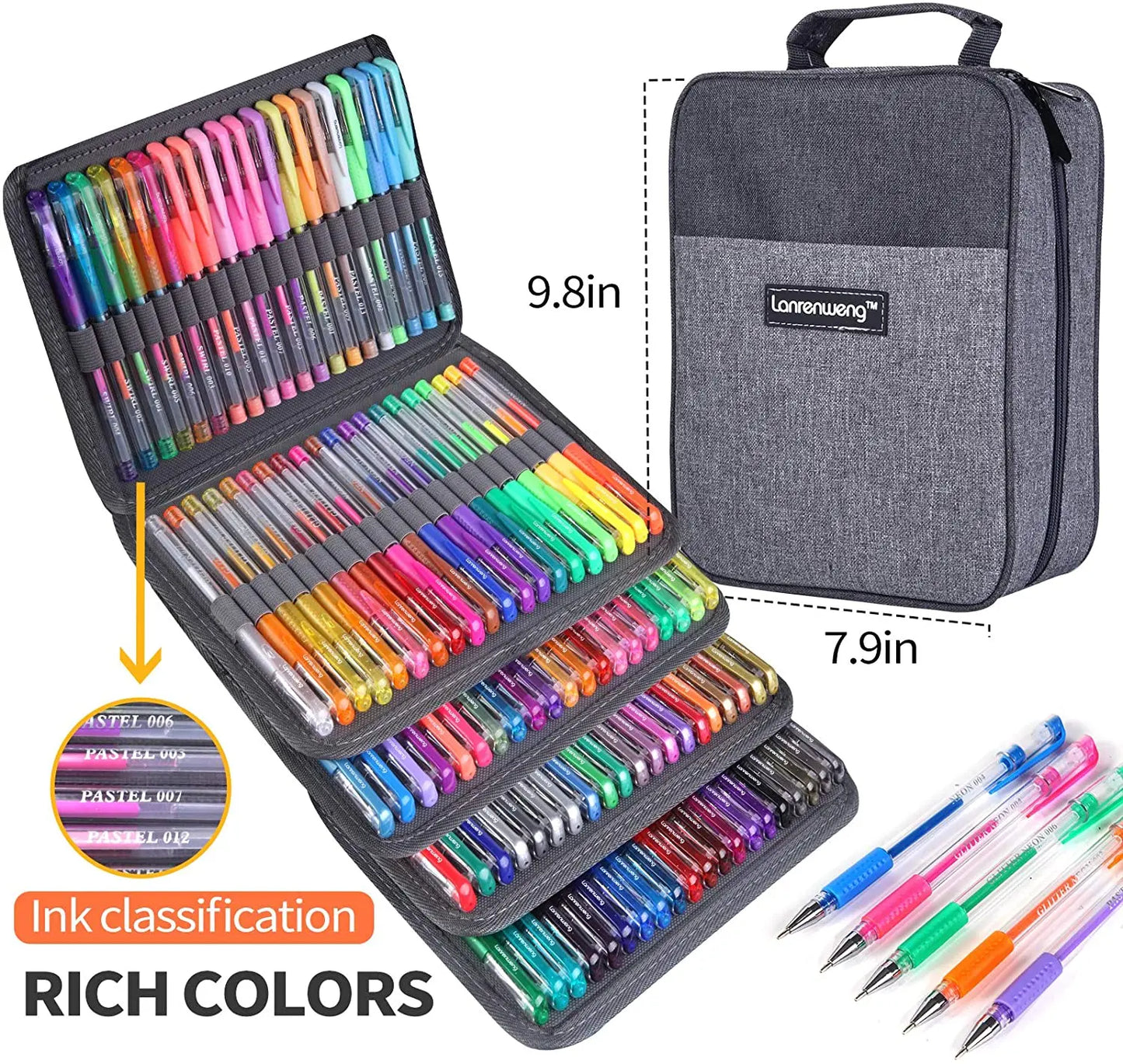 Pack Gel pens Set 120 Colored Gel Pen with 120 Refills Fine Tip Glitter Gel pens with Canvas Bag Kids Adults Coloring Books