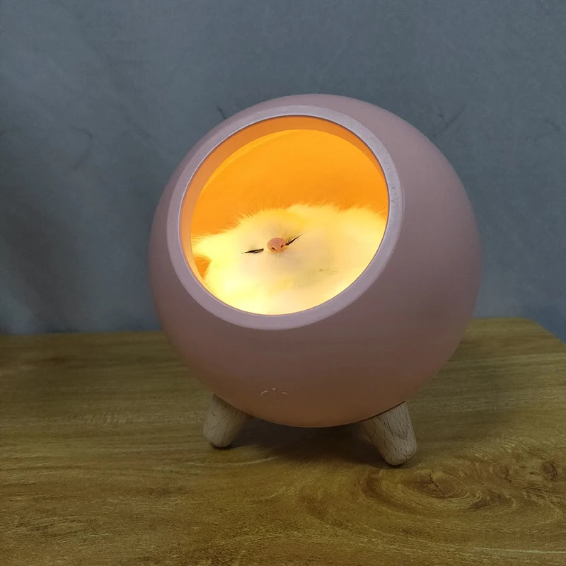 Adorable Touch Sensor LED Night Light - Playful Animal Design for Kids' Rooms and Desks, USB Rechargeable Mini Lamp