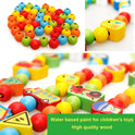 Wooden Beaded Toys Fruits Vegetables Animal Traffic Blocks Beads Toys Children's Early Education Toys Baby Wooden Diy Toys