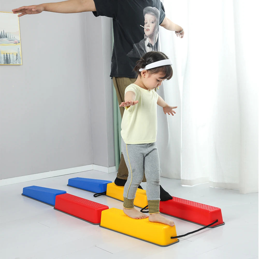 Kids' Log Balance Beam Set - Stepping Stones for Sensory Integration and Balance Skills Development, Indoor & Outdoor Play