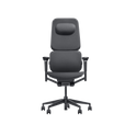 The Hexcal Inspire Chair is a modern ergonomic office chair with a high back, adjustable headrest and armrests, five-wheel base, and dark gray fabric upholstery—combining style and comfort for your workspace.