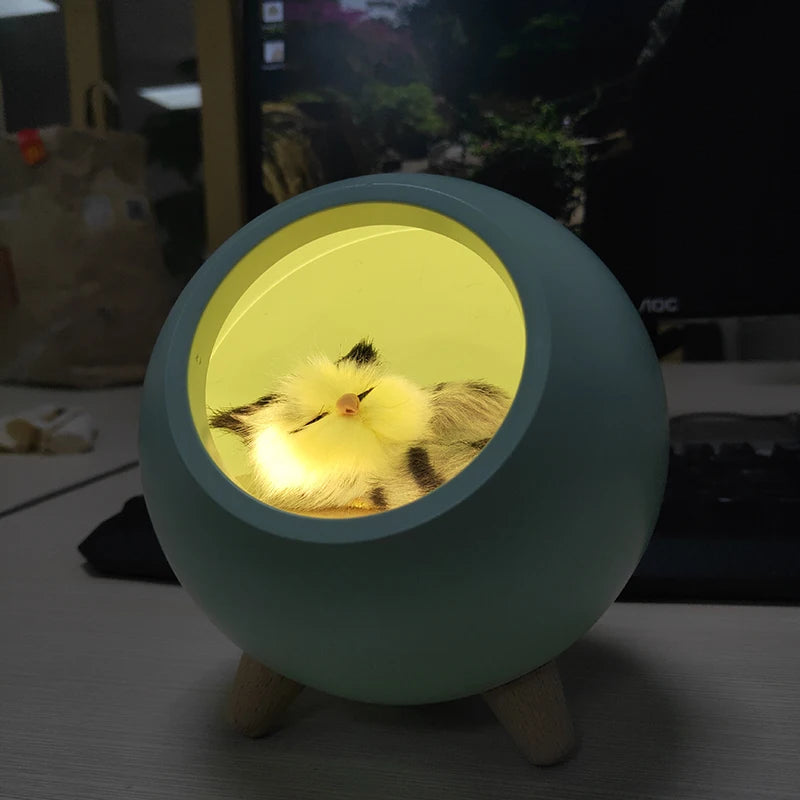 Adorable Touch Sensor LED Night Light - Playful Animal Design for Kids' Rooms and Desks, USB Rechargeable Mini Lamp