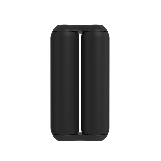 The ONO Roller Soft Touch Plastic in black features two vertically joined, rounded cylinders and is ideal as a discreet stress-relief fidget toy—shown front-facing on a white background.