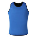 A Sensory Compression Vest for Kids—sleeveless, blue with black trim accents—providing soft, breathable pressure support for children with autism, hyperactivity, or mood disorders. Displayed against a white background.