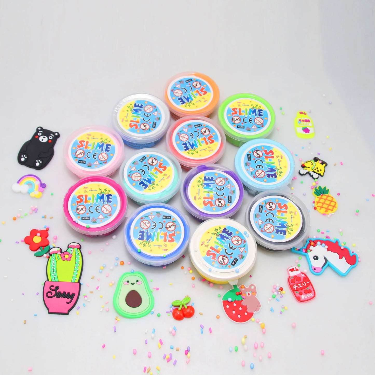 Slime Charms Kit for Kids Colorful Mud Butter Mud  DIY Stress Relief Toys Slime Fluffy Plasticine