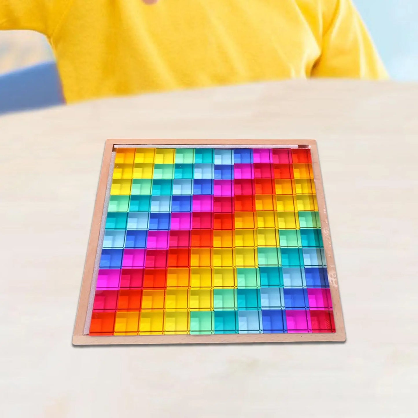 Colorful Rainbow Stacking Blocks Set - Sensory Play for Fine Motor Skills Development in Toddlers and Kids