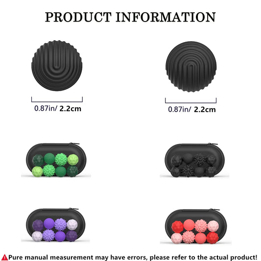4Pcs 8PCS Silicone Magnetic Balls Set for Adults to Calm Restless Hands and Anxious Mind. Available in black, green, purple, and pink sets with a black case. Size: 0.87in/2.2cm; slight manual measurement error possible.