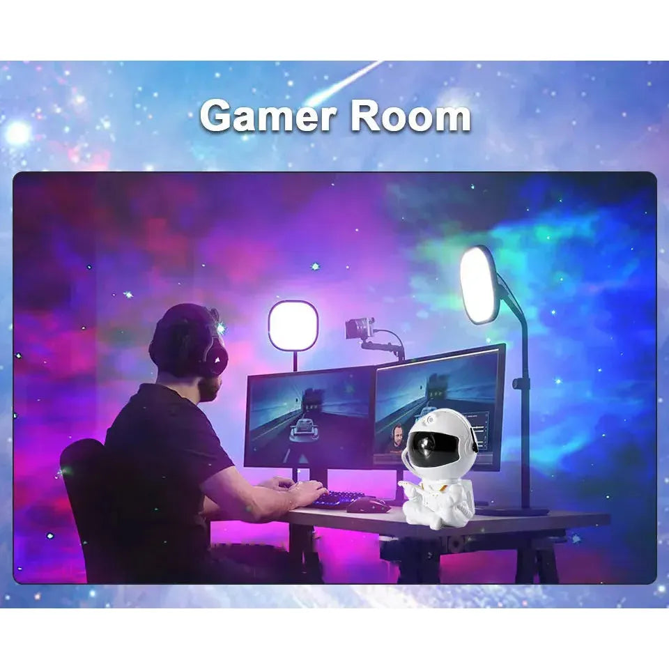 Astronaut Galaxy Night Light Projector for Kids - Remote Control Starry Sky USB Bedroom Decor